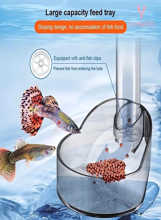 VAYINATO® 2 in 1 (30X6X5Cm) Extendable MutiFunction Floating and Sinking Aquarium Fish and Shrimp Food Feeder | Hangon Type | Easy to Attach | Cleaing and Feeding Kit Included - Image 3